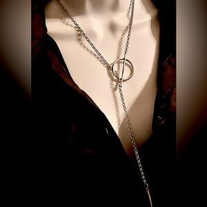 NEW silver plated chain necklace,  grunge necklace, antique silver plated
